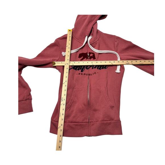 Reflex Size L Vintage Cali Embroidered Y2K Zip Up With Hood Light Weight Cotton - Picture 3 of 4